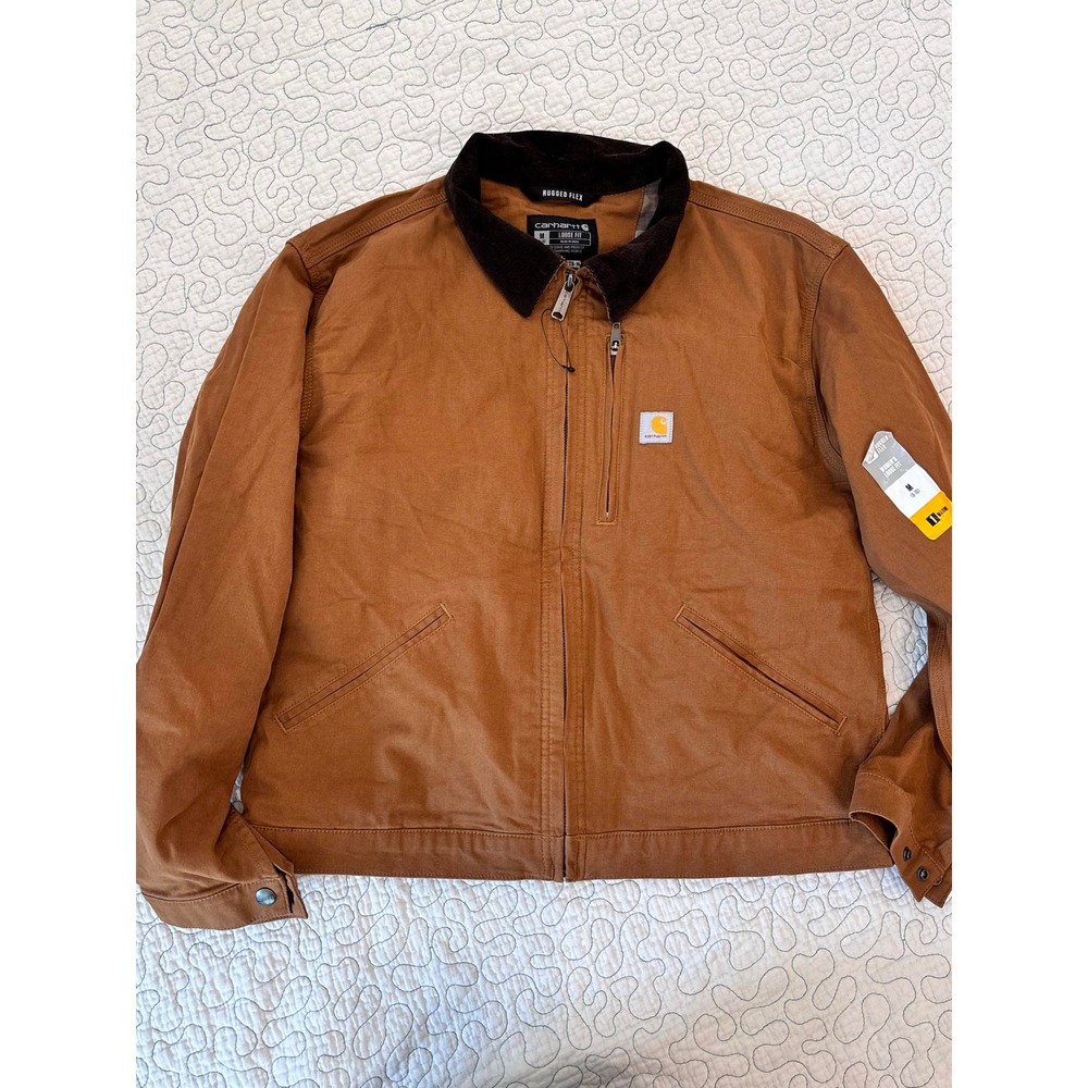 Carhartt Womens Rugged Flex Loose Fit Canvas Jacket Brown Size Medium NWOT